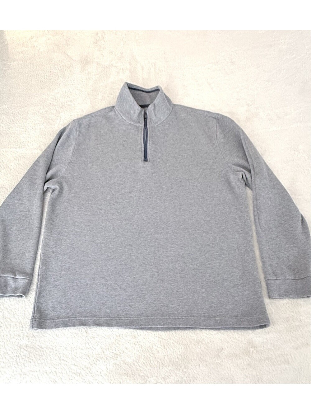 Joseph Abboud Men's Quarter Zip Pullover Sweater Gray Modern Fit Size L Cotton